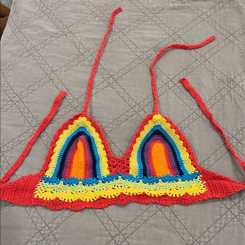 Colorful Crochet Halter Top